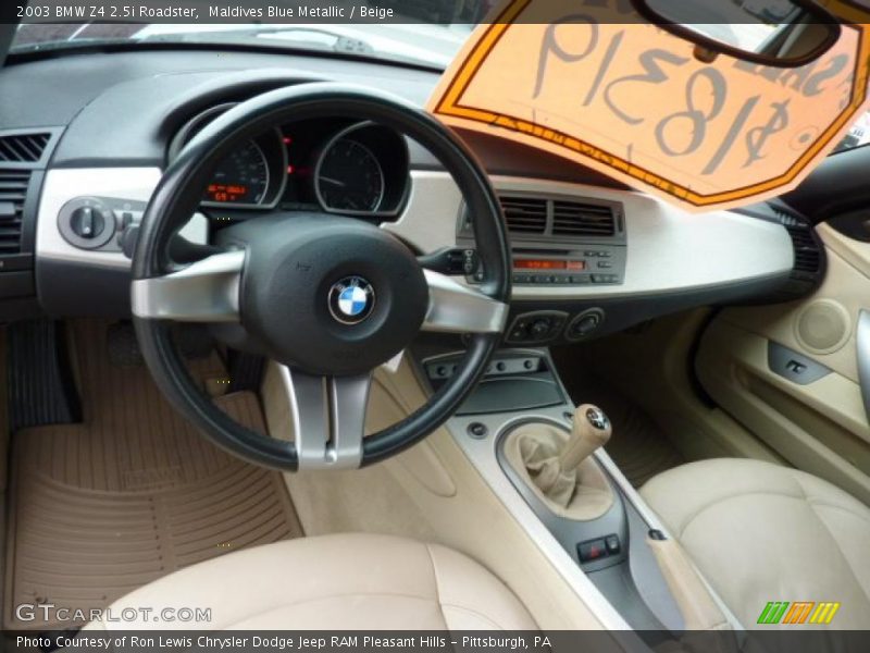 Maldives Blue Metallic / Beige 2003 BMW Z4 2.5i Roadster