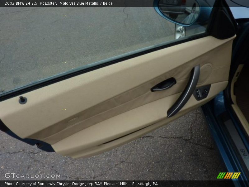 Maldives Blue Metallic / Beige 2003 BMW Z4 2.5i Roadster
