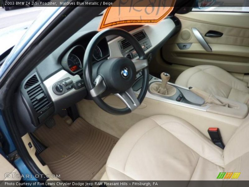 Maldives Blue Metallic / Beige 2003 BMW Z4 2.5i Roadster