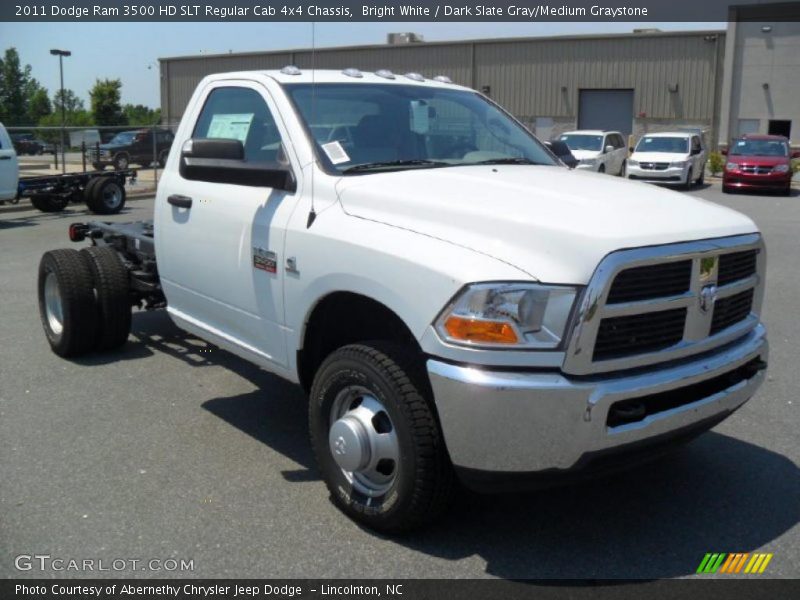 Front 3/4 View of 2011 Ram 3500 HD SLT Regular Cab 4x4 Chassis
