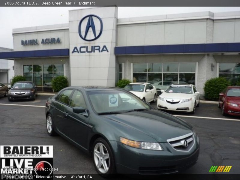 Deep Green Pearl / Parchment 2005 Acura TL 3.2