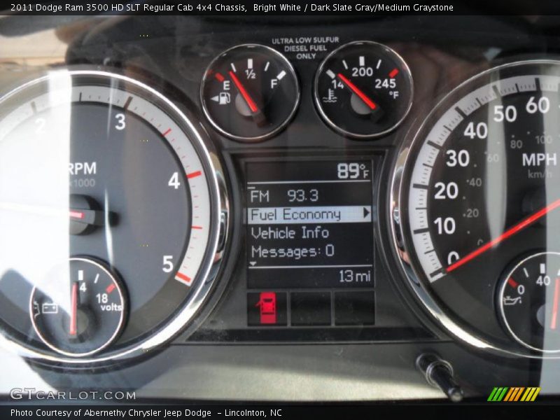 Bright White / Dark Slate Gray/Medium Graystone 2011 Dodge Ram 3500 HD SLT Regular Cab 4x4 Chassis