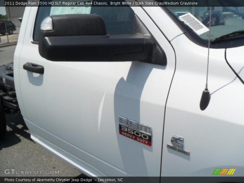 Bright White / Dark Slate Gray/Medium Graystone 2011 Dodge Ram 3500 HD SLT Regular Cab 4x4 Chassis