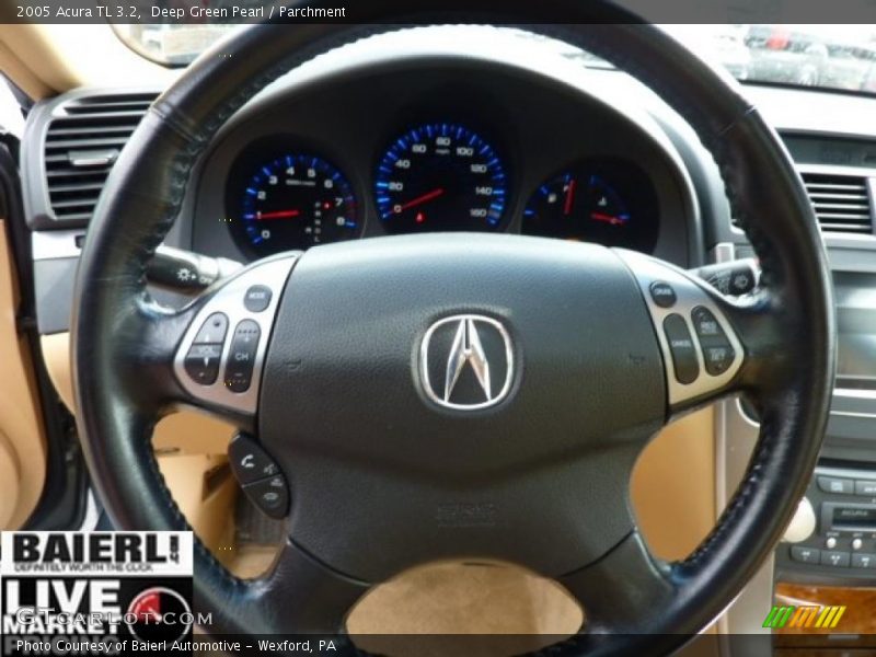 Deep Green Pearl / Parchment 2005 Acura TL 3.2