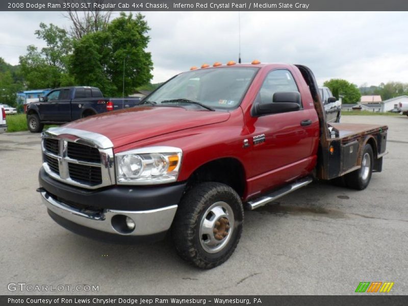 Inferno Red Crystal Pearl / Medium Slate Gray 2008 Dodge Ram 3500 SLT Regular Cab 4x4 Chassis
