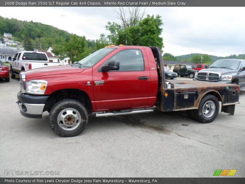 Inferno Red Crystal Pearl / Medium Slate Gray 2008 Dodge Ram 3500 SLT Regular Cab 4x4 Chassis