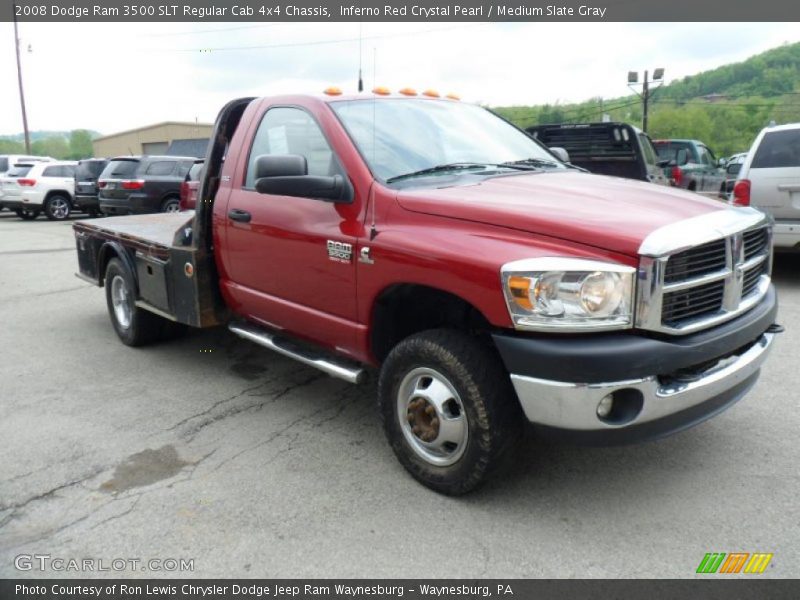 Inferno Red Crystal Pearl / Medium Slate Gray 2008 Dodge Ram 3500 SLT Regular Cab 4x4 Chassis
