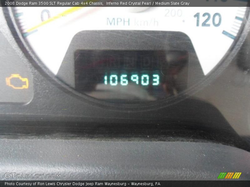 Inferno Red Crystal Pearl / Medium Slate Gray 2008 Dodge Ram 3500 SLT Regular Cab 4x4 Chassis