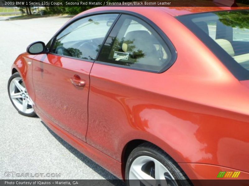 Sedona Red Metallic / Savanna Beige/Black Boston Leather 2009 BMW 1 Series 135i Coupe