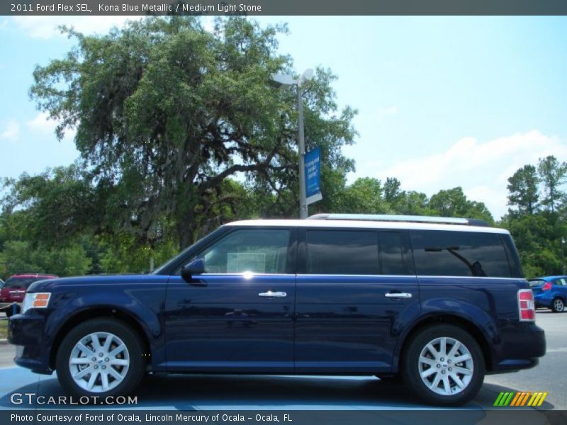 Kona Blue Metallic / Medium Light Stone 2011 Ford Flex SEL