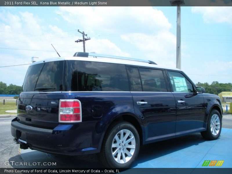 Kona Blue Metallic / Medium Light Stone 2011 Ford Flex SEL