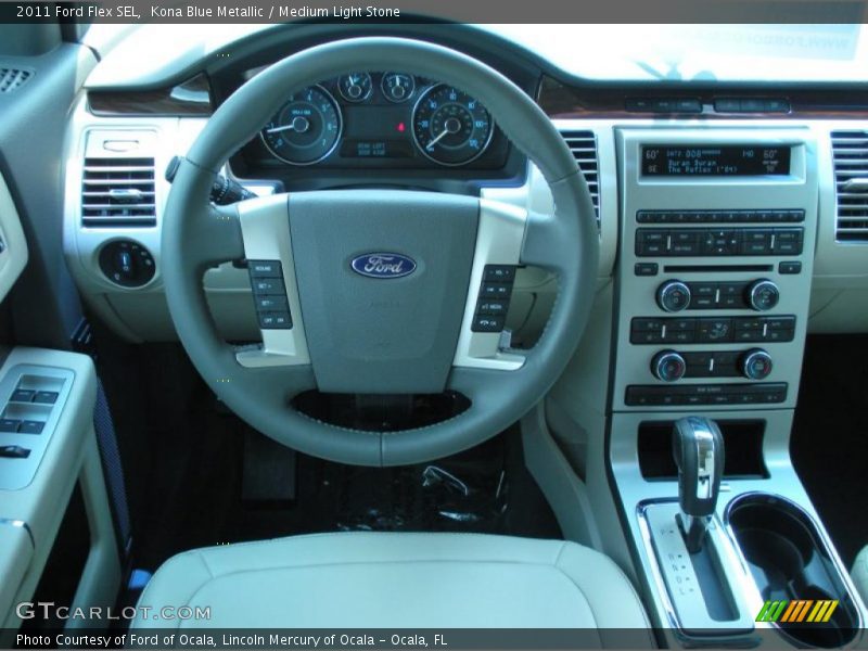 Kona Blue Metallic / Medium Light Stone 2011 Ford Flex SEL