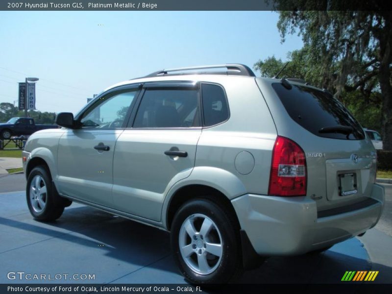 Platinum Metallic / Beige 2007 Hyundai Tucson GLS