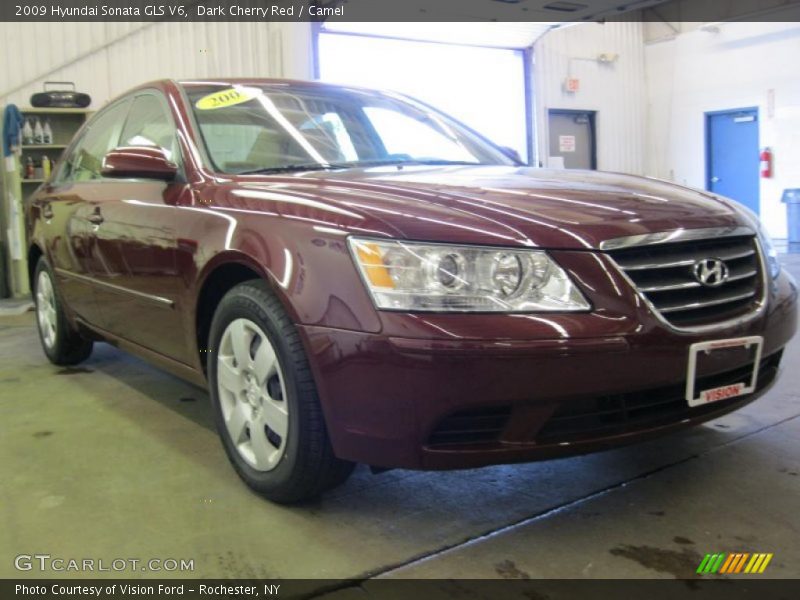 Dark Cherry Red / Camel 2009 Hyundai Sonata GLS V6