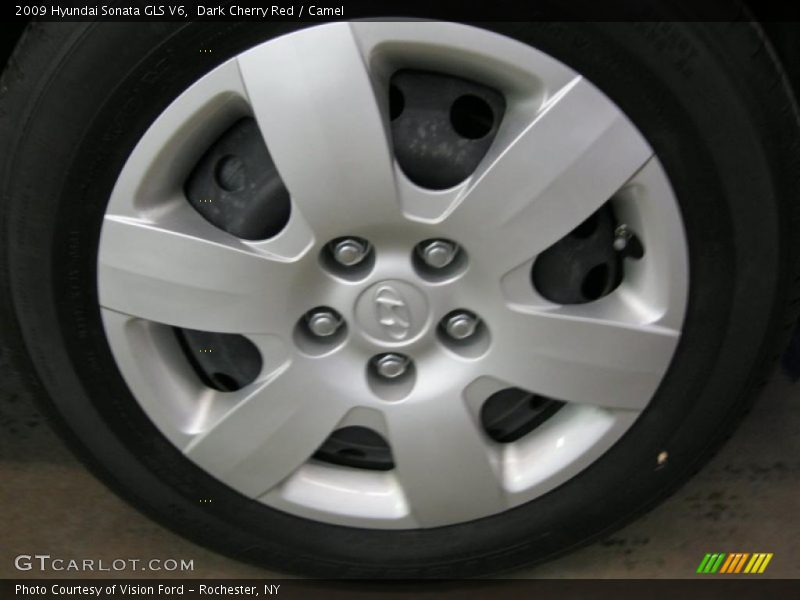 Dark Cherry Red / Camel 2009 Hyundai Sonata GLS V6