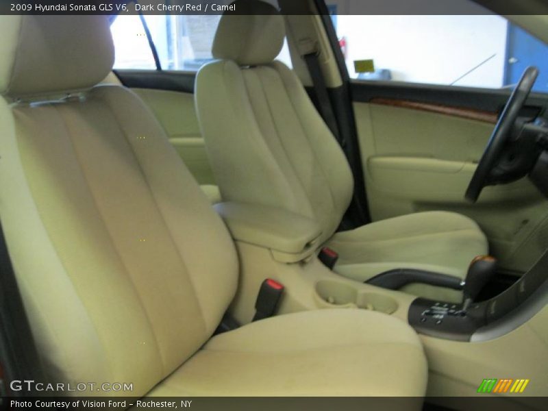 Dark Cherry Red / Camel 2009 Hyundai Sonata GLS V6