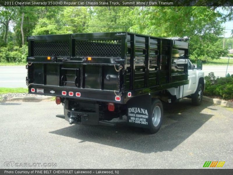 Summit White / Dark Titanium 2011 Chevrolet Silverado 3500HD Regular Cab Chassis Stake Truck