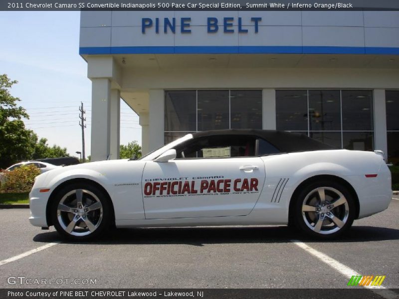 Summit White / Inferno Orange/Black 2011 Chevrolet Camaro SS Convertible Indianapolis 500 Pace Car Special Edition