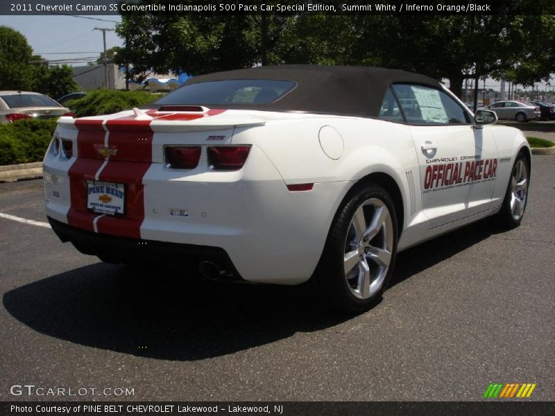 Summit White / Inferno Orange/Black 2011 Chevrolet Camaro SS Convertible Indianapolis 500 Pace Car Special Edition