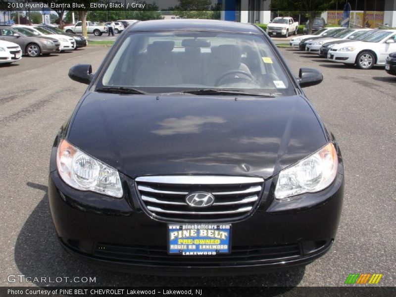 Ebony Black / Gray 2010 Hyundai Elantra Blue