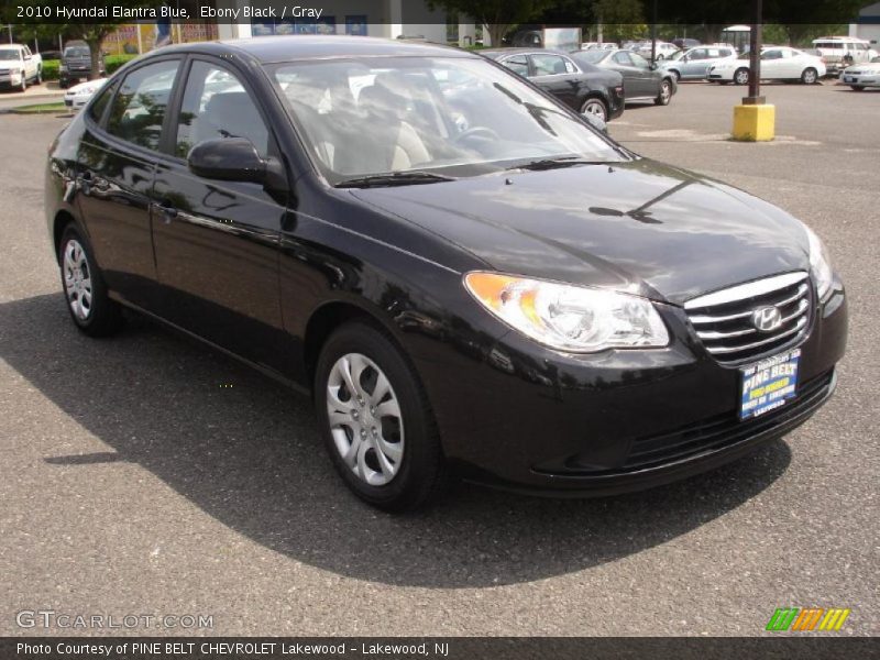Ebony Black / Gray 2010 Hyundai Elantra Blue