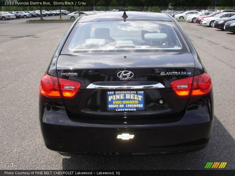 Ebony Black / Gray 2010 Hyundai Elantra Blue