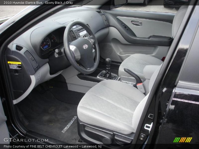 Ebony Black / Gray 2010 Hyundai Elantra Blue
