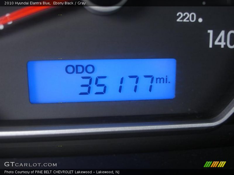 Ebony Black / Gray 2010 Hyundai Elantra Blue
