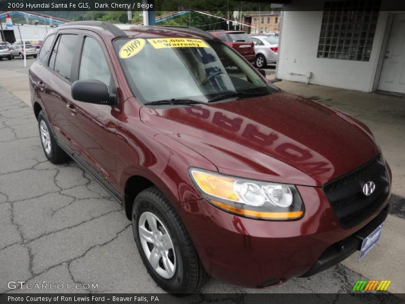 Dark Cherry / Beige 2009 Hyundai Santa Fe GLS