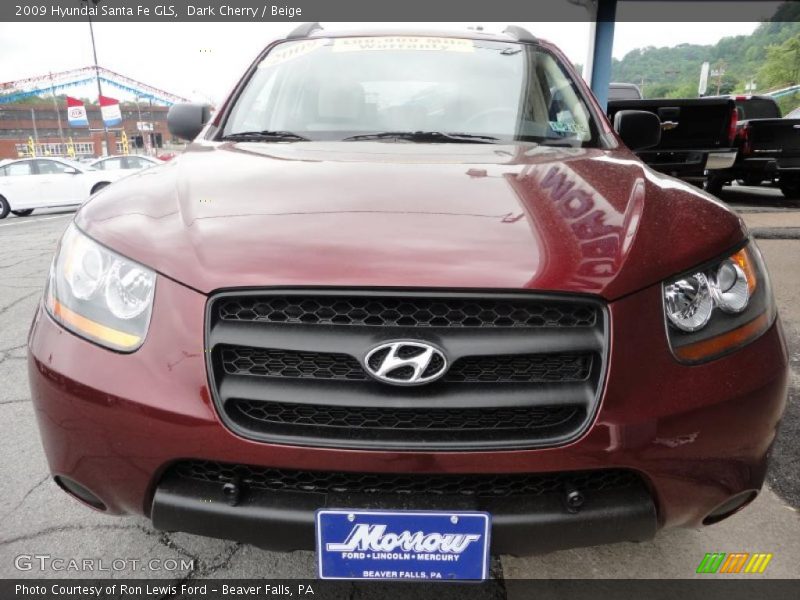 Dark Cherry / Beige 2009 Hyundai Santa Fe GLS