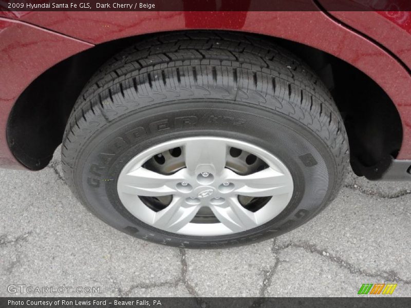 Dark Cherry / Beige 2009 Hyundai Santa Fe GLS