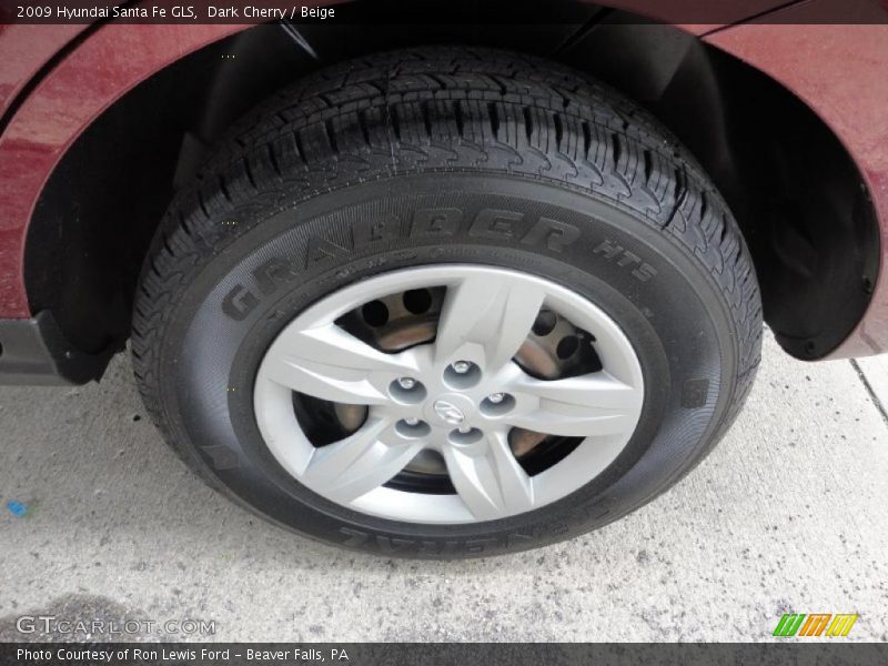 Dark Cherry / Beige 2009 Hyundai Santa Fe GLS