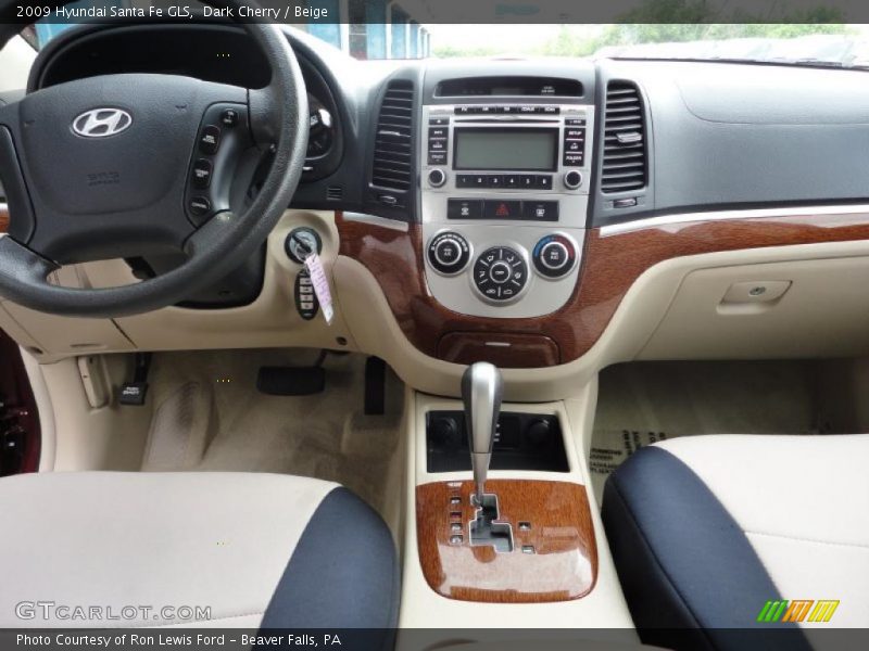 Dark Cherry / Beige 2009 Hyundai Santa Fe GLS