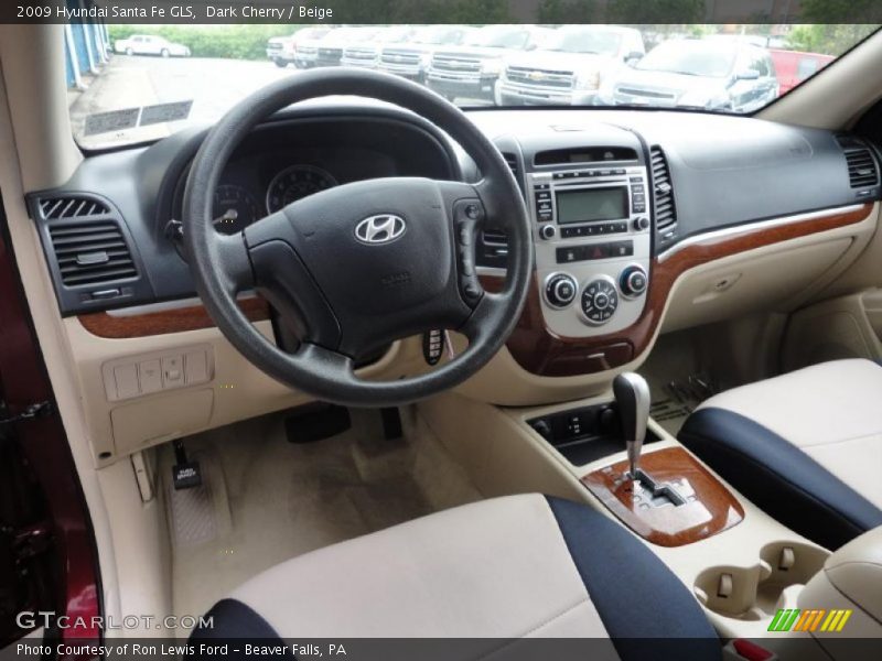 Dark Cherry / Beige 2009 Hyundai Santa Fe GLS