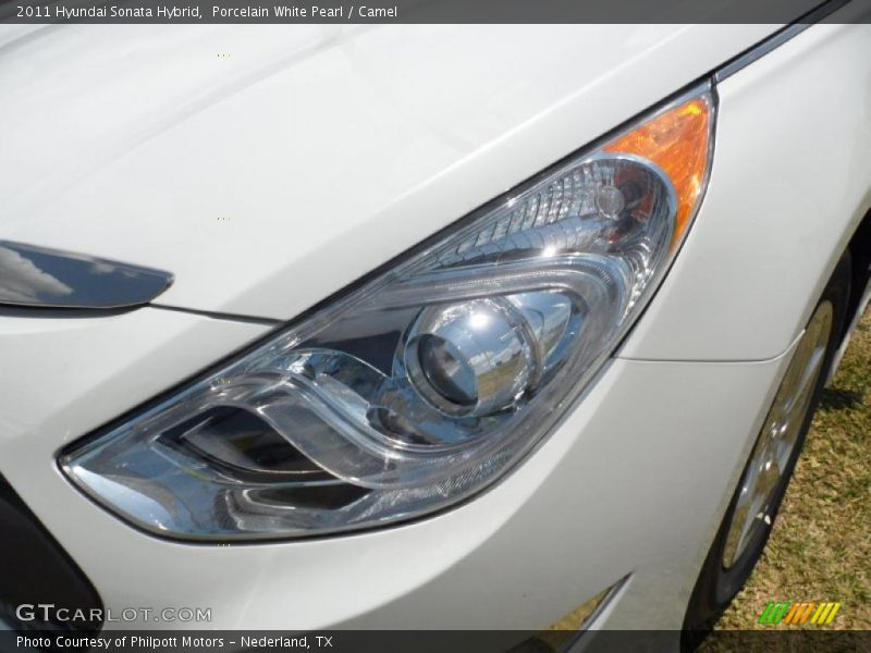 Porcelain White Pearl / Camel 2011 Hyundai Sonata Hybrid