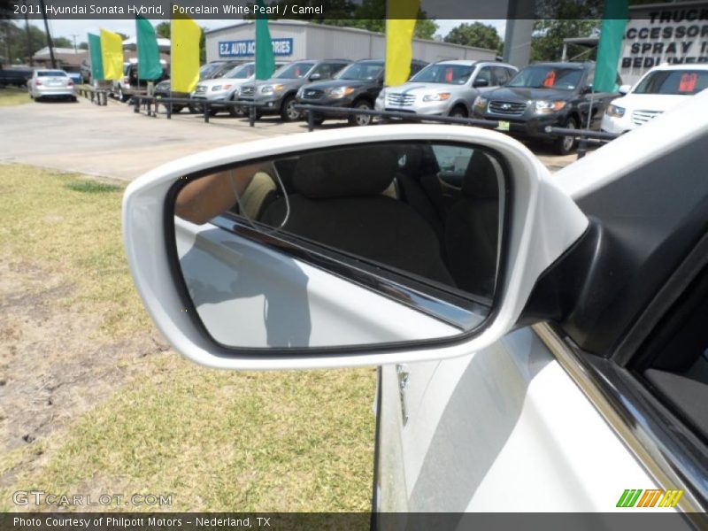 Porcelain White Pearl / Camel 2011 Hyundai Sonata Hybrid