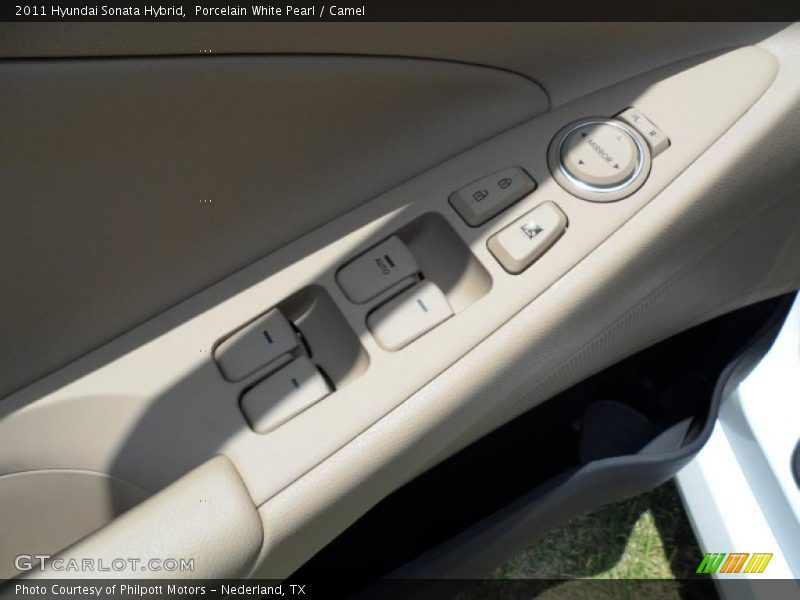 Porcelain White Pearl / Camel 2011 Hyundai Sonata Hybrid
