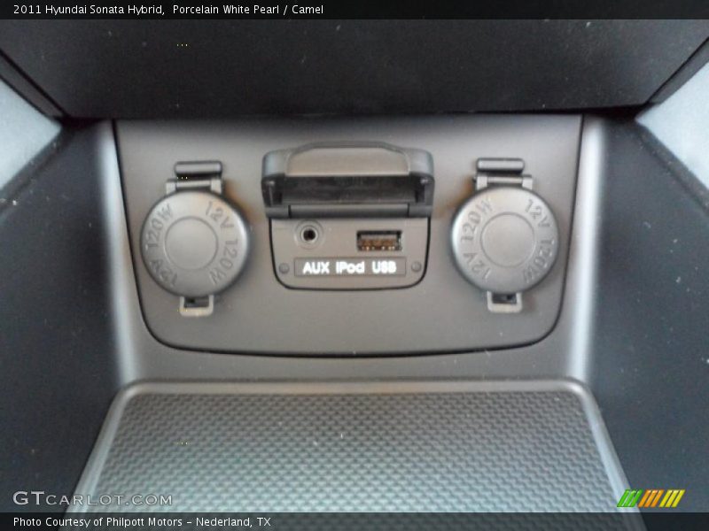 Porcelain White Pearl / Camel 2011 Hyundai Sonata Hybrid