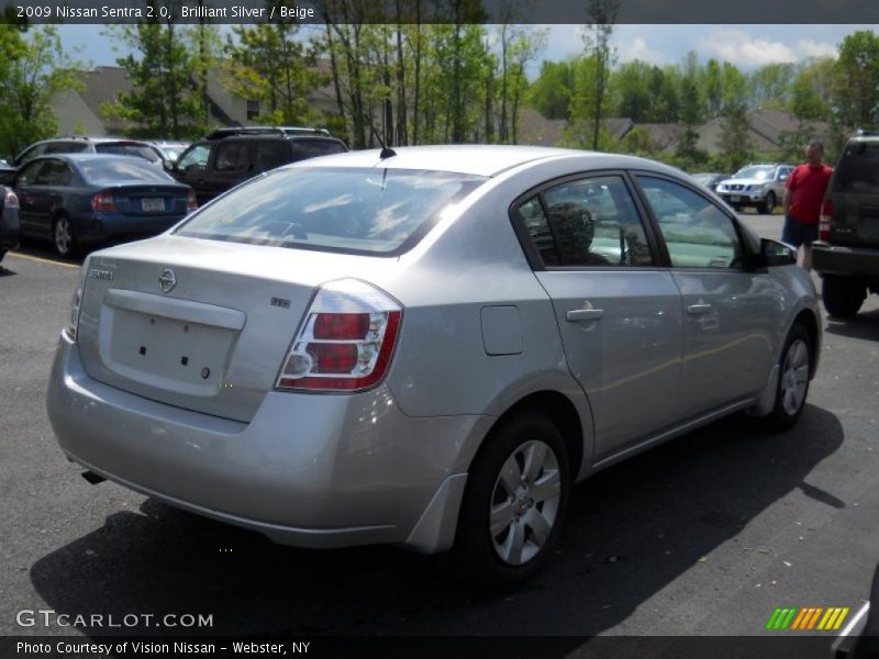 Brilliant Silver / Beige 2009 Nissan Sentra 2.0