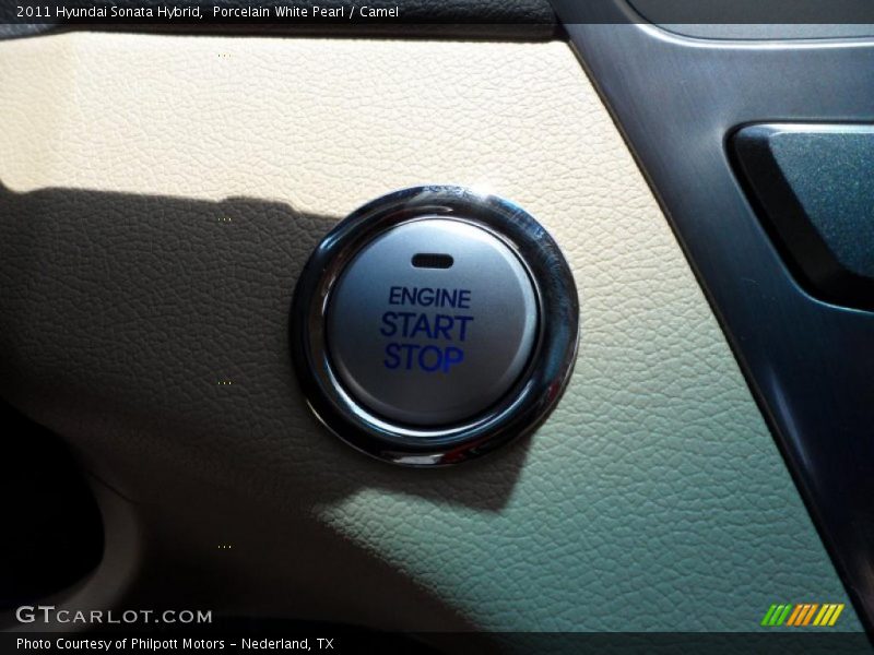 Porcelain White Pearl / Camel 2011 Hyundai Sonata Hybrid