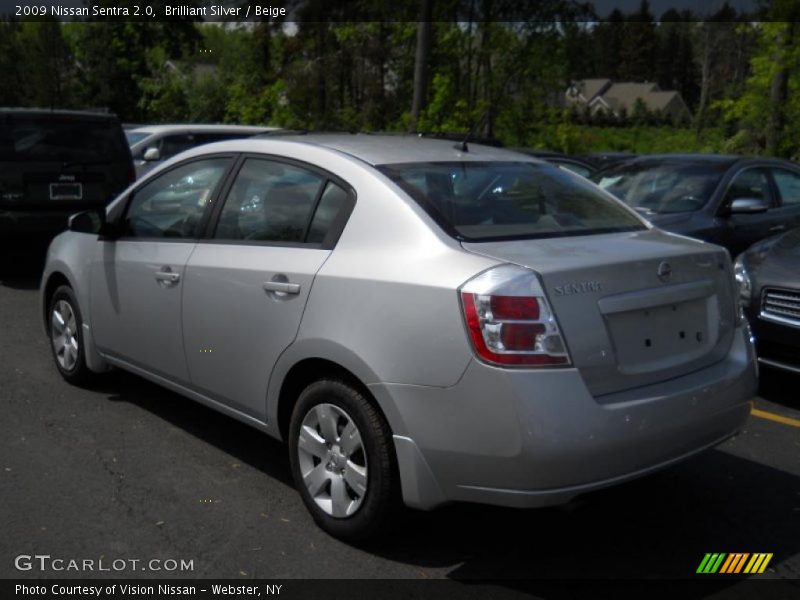 Brilliant Silver / Beige 2009 Nissan Sentra 2.0