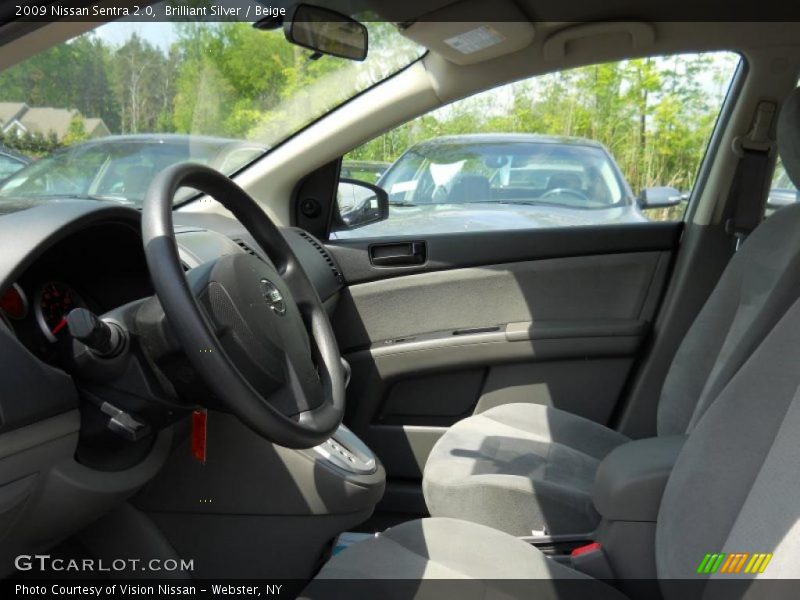 Brilliant Silver / Beige 2009 Nissan Sentra 2.0