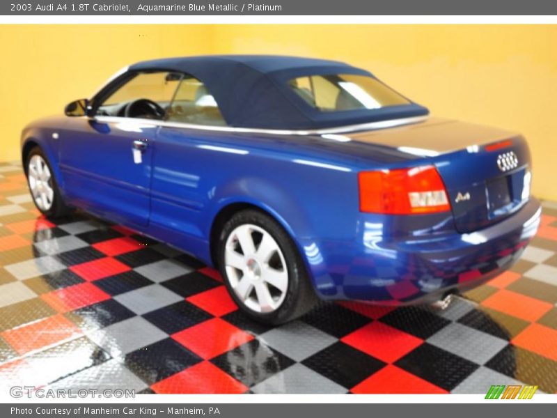  2003 A4 1.8T Cabriolet Aquamarine Blue Metallic