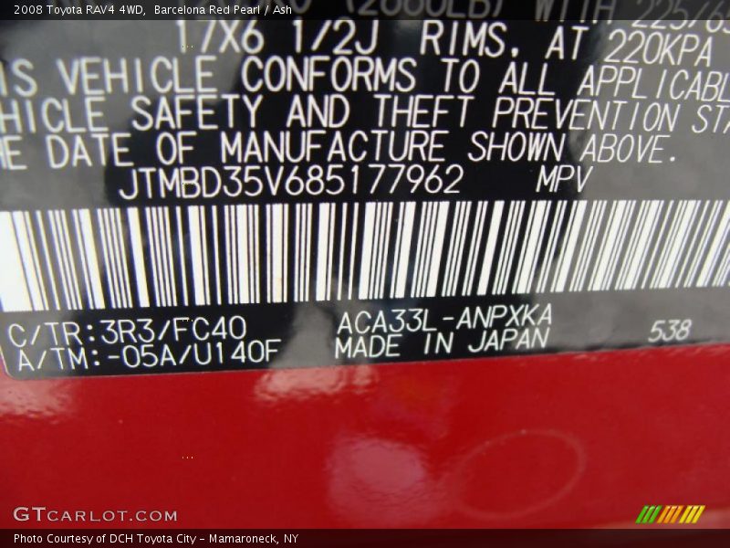 Barcelona Red Pearl / Ash 2008 Toyota RAV4 4WD