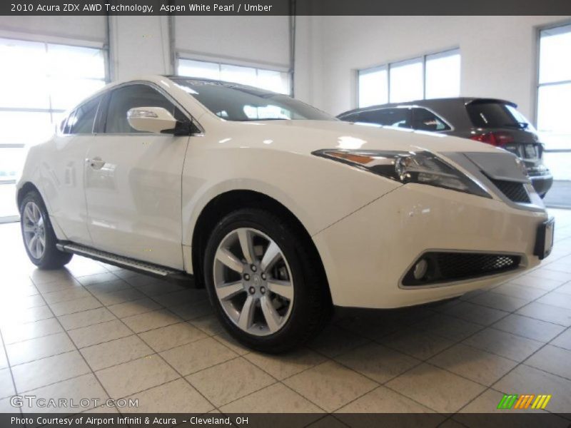 Aspen White Pearl / Umber 2010 Acura ZDX AWD Technology