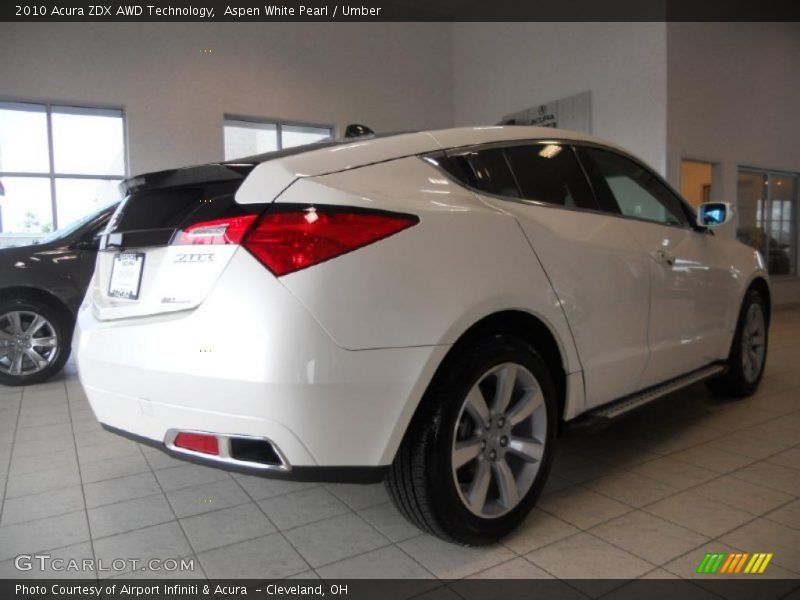 Aspen White Pearl / Umber 2010 Acura ZDX AWD Technology
