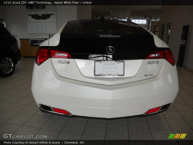 Aspen White Pearl / Umber 2010 Acura ZDX AWD Technology