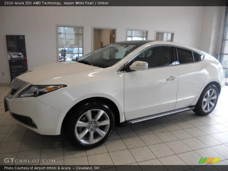 Aspen White Pearl / Umber 2010 Acura ZDX AWD Technology