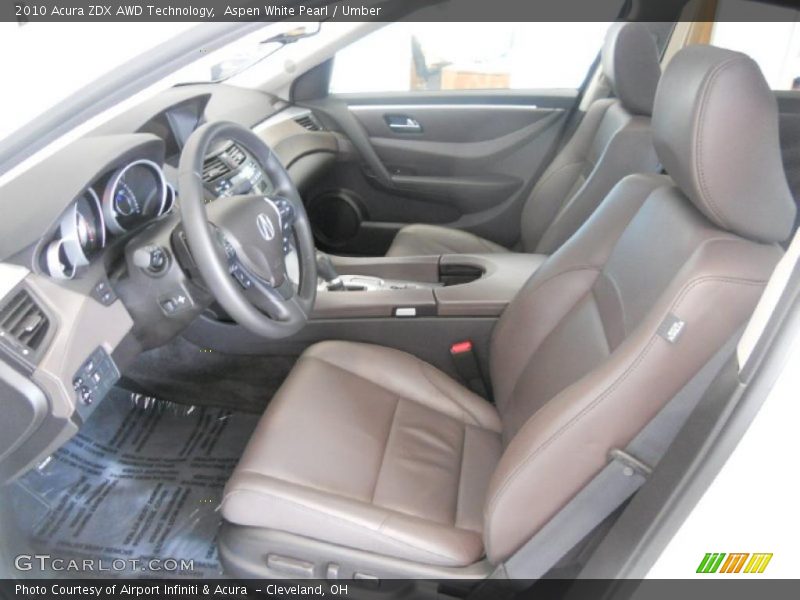  2010 ZDX AWD Technology Umber Interior