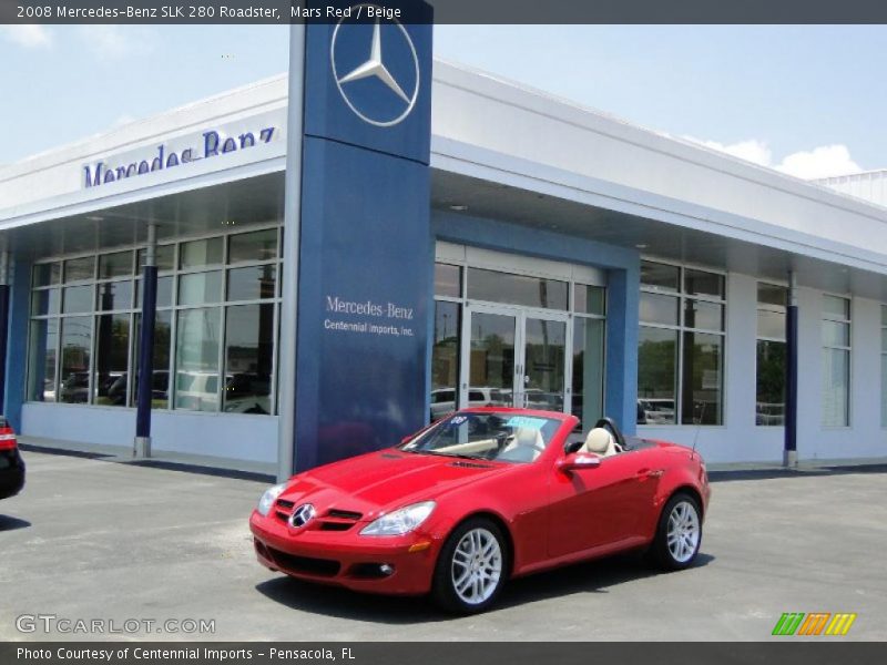 Mars Red / Beige 2008 Mercedes-Benz SLK 280 Roadster
